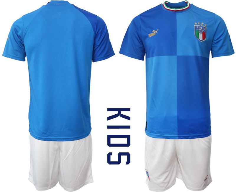 Youth 2022 World Cup National Team Italy home blue blank Soccer Jerseys->netherlands(holland) jersey->Soccer Country Jersey